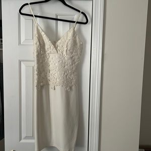 White spaghetti strap lace dress size M